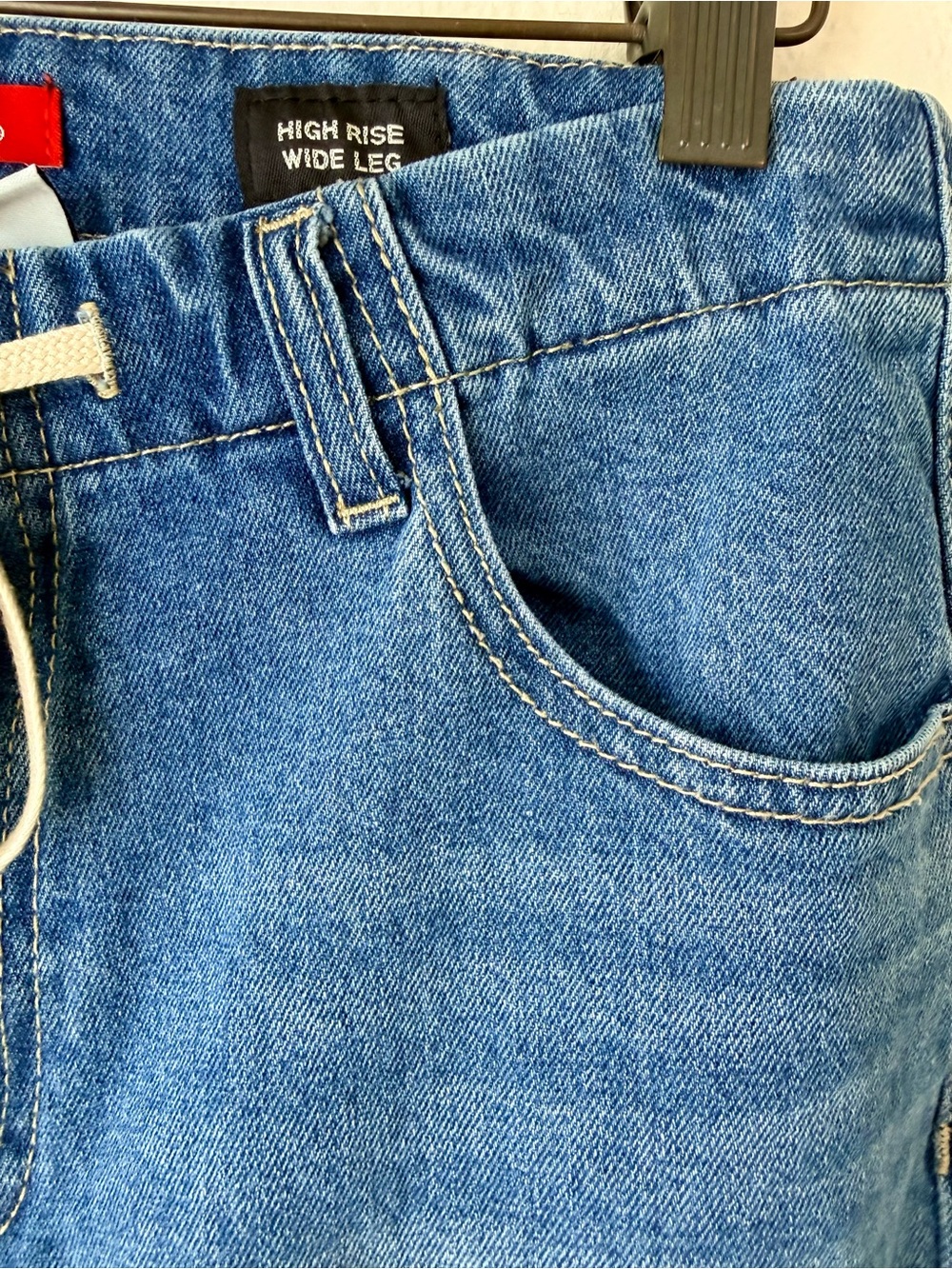 UNIONBAY Soleil Tie-Waist High Rise Wide Leg Denim Jeans Size 9/29W Medium Wash - Picture 5 of 15